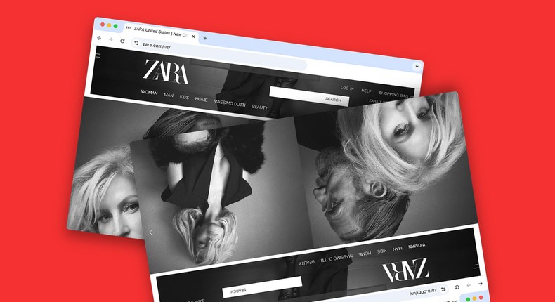 Zara's website has been hated for years, but it's bolstering the chain's luxury-adjacent image.Zara.com; Rebecca Zisser/BI