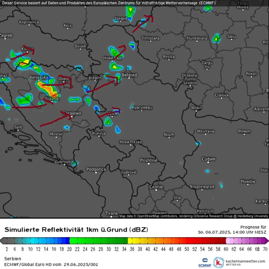 Krajem sledeće nedelje ređa pojava lokalnih nestabilnosti