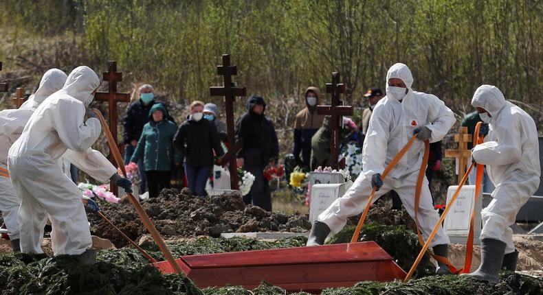 coronavirus death coffin burial cemetery funeral covid 19