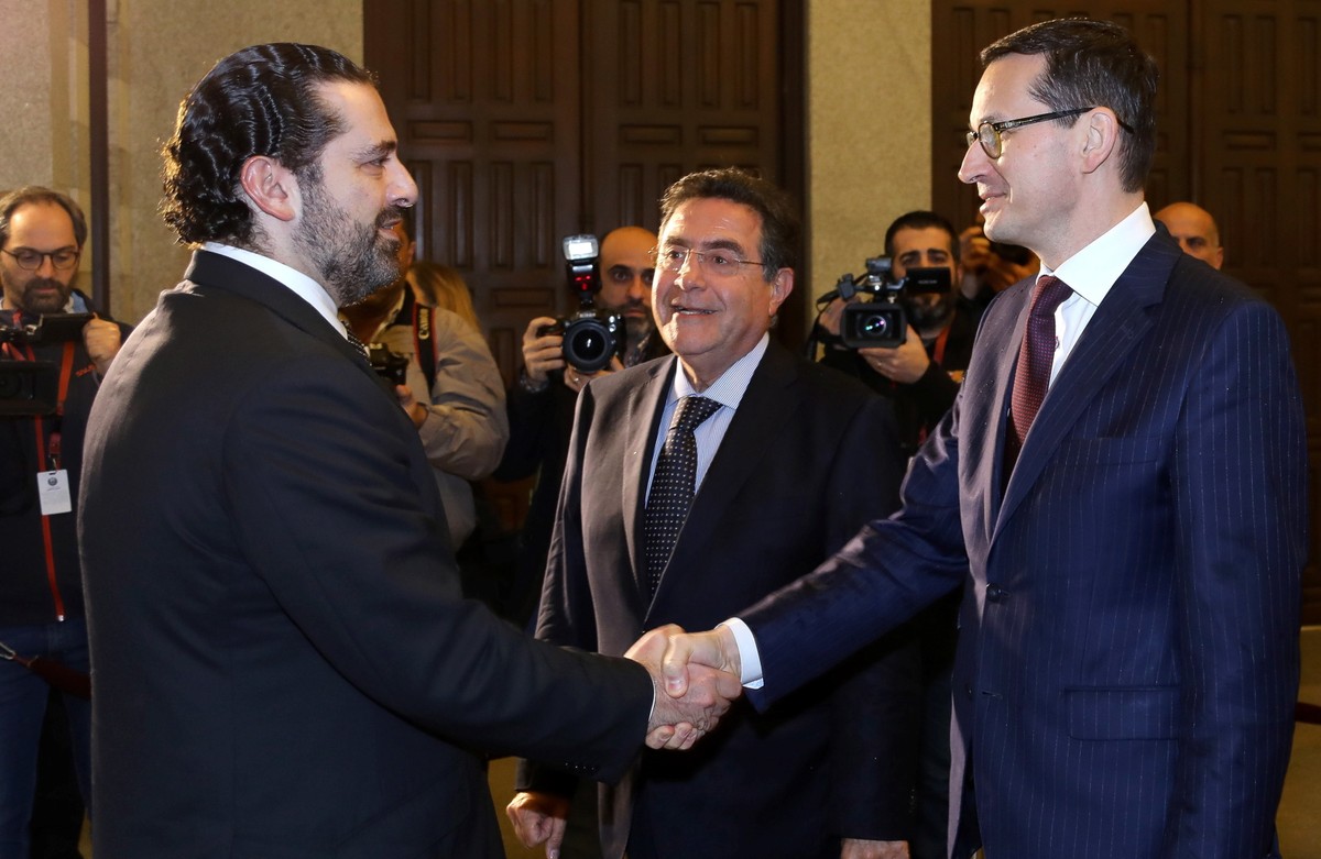 Premier RP Mateusz Morawiecki podczas oficjalnej wizyty w Libanie