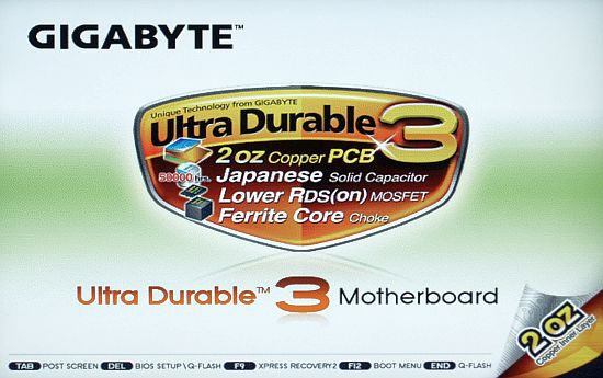 Ekran startowy „reklamuje” technikę Ultra Durable 3 