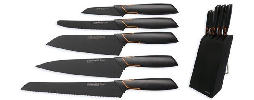 Fiskars EDGE zestaw noży kuchennych w bloku (5 elemenów)