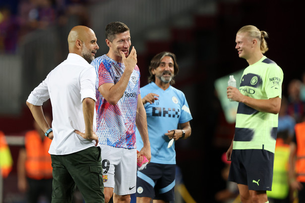 Robert Lewandowski, Pep Guardiola i Erling Haaland