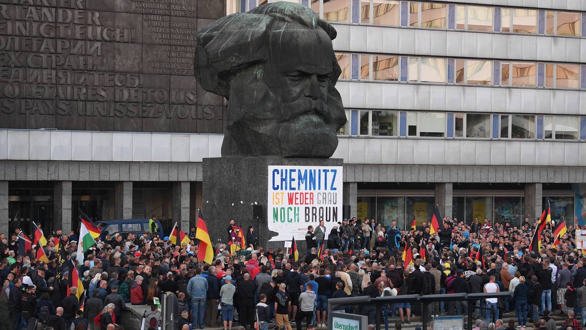 3,5 tys. osób na proteście skrajnej prawicy w Chemnitz
