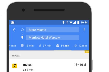 W aplikacji Google Maps można zamawiać już nie tylko Ubera, ale i taksówki MyTaxi