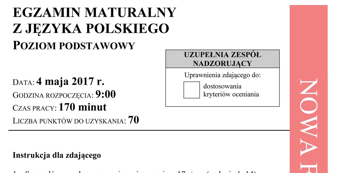 Matura 2017: język polski arkusze i odpowiedzi