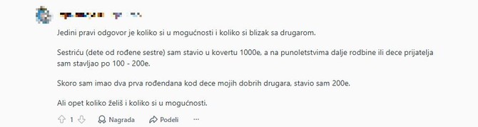 Srbi ne mogu da se dogovore koliko novca je dovoljno da stave u kovertu za punoletstvo