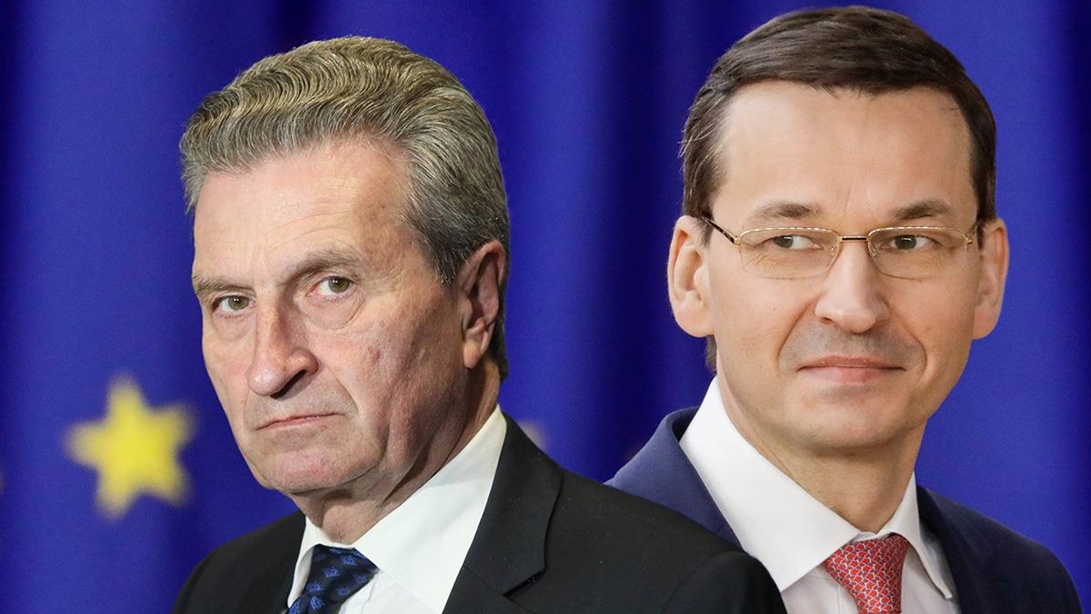 Gunther Oettinger i Mateusz Morawiecki