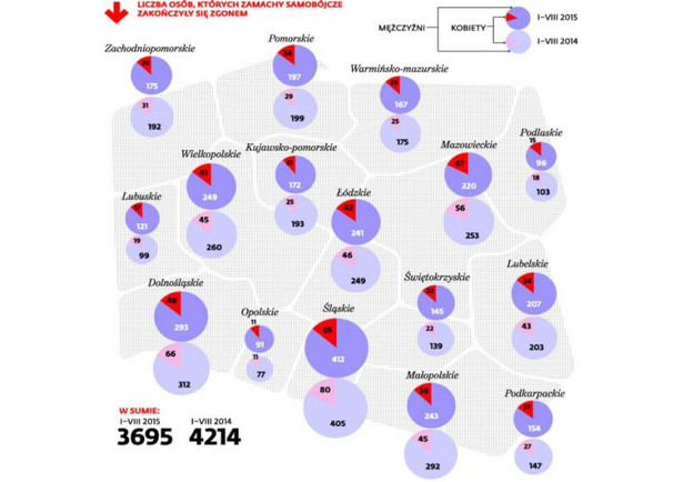 Polska mapa samobójstw