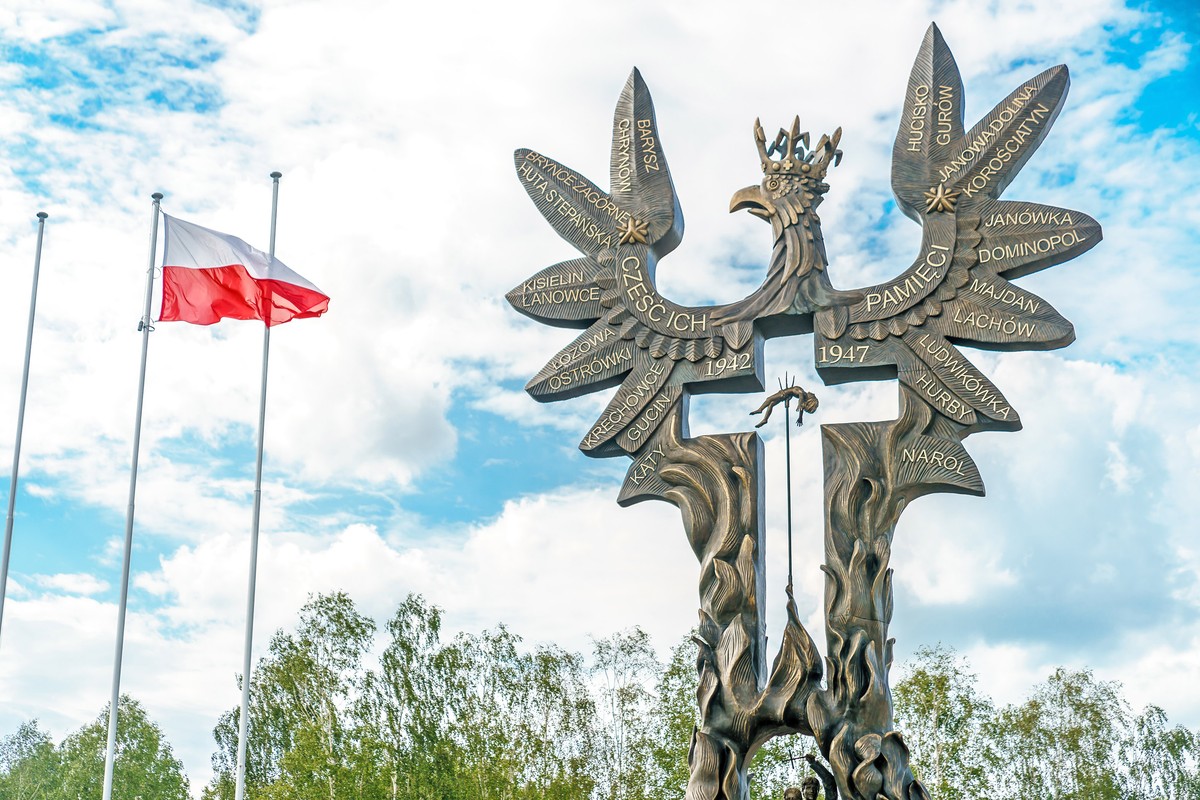 08.08.2025 Poland, Domostawa - Monument to the victims of the Volhynian massacre. Wołyń pomnik