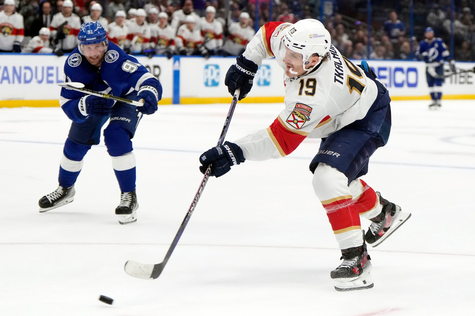 Zápas play-off NHL: Tampa Bay Lightning - Florida Panthers.