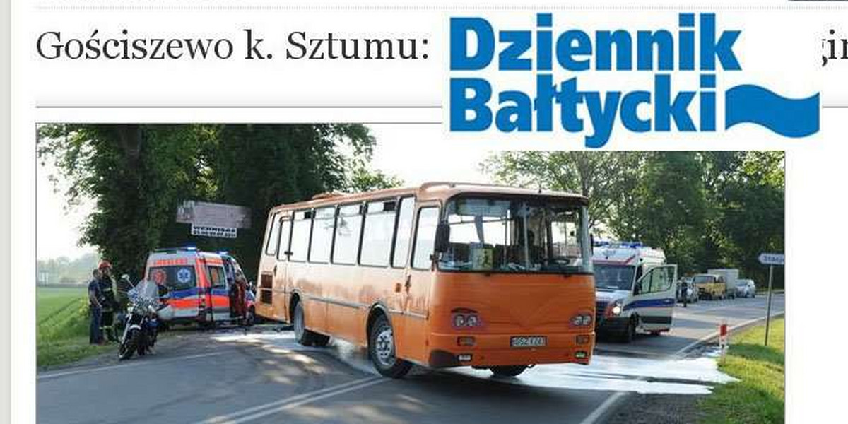 Wypadek autobusu. 4 dzieci rannych