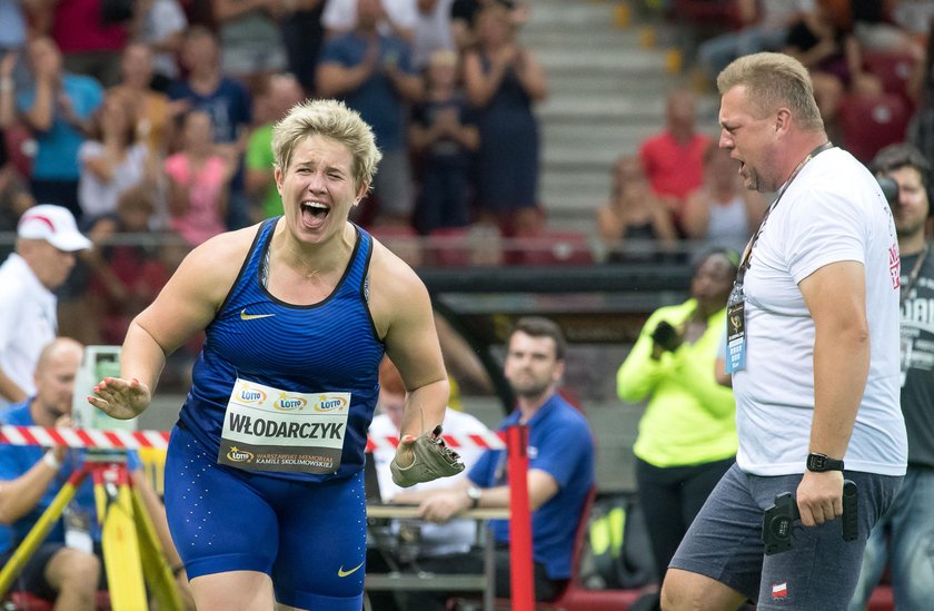 Anita Włodarczyk i trener Krzysztof Kaliszewski