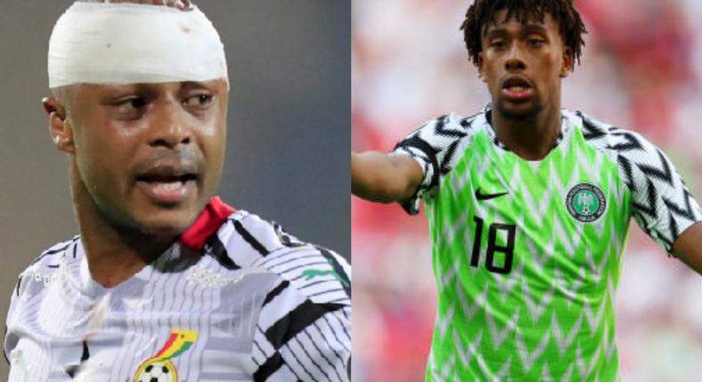 Andre Ayew and Alex Iwobi received red cards at AFCON