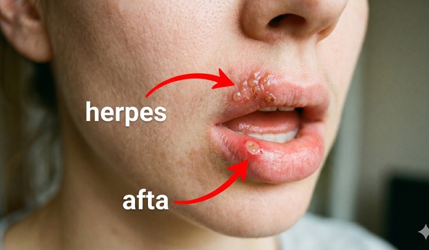 Herpes i afta, ilustracija kreirana uz pomoć AI.