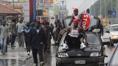 Imigranci protestujący na południu Włoch