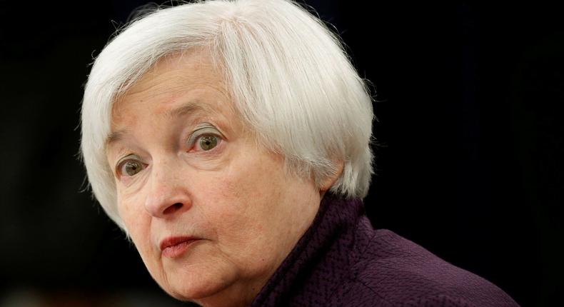 Fed Board Chair Janet Yellen looks pretty worried about stock valuations.