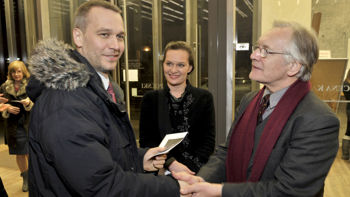 Michał Żebrowski, Maria Seweryn i Andrzej Seweryn na premierze "Polaków" w Teatrze Polskim