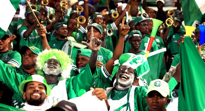 Nigerians jubilation during a Super Eagles match at the ongoing AFCON. [Channels TV]