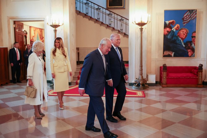 Kralj sa suprugom u Beloj kući sa svojim domaćinima