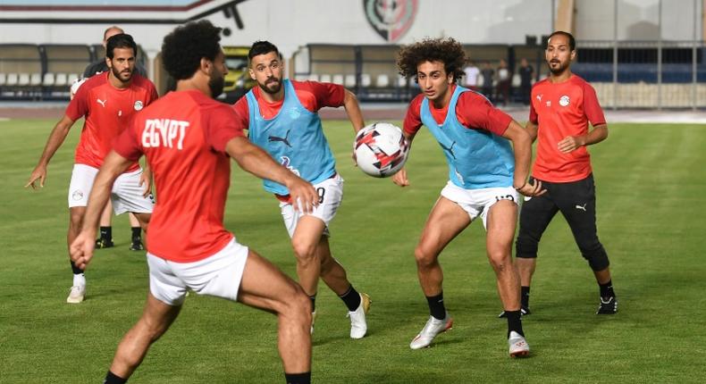 The dismissal of Amr Warda (2nd-R) has left Egypt a player down in the tournament