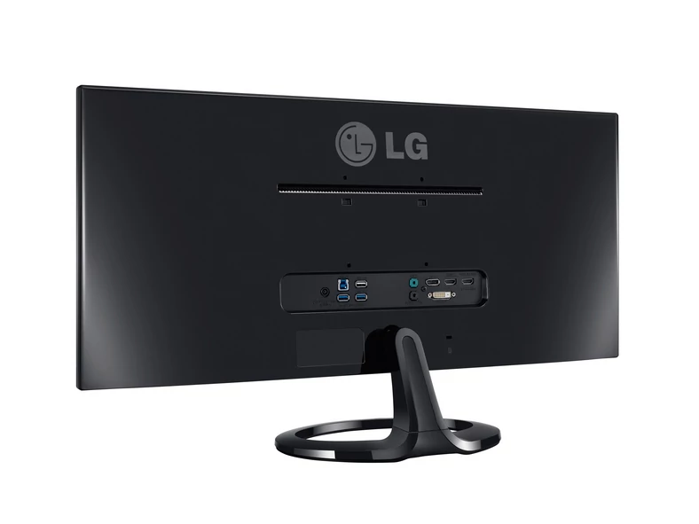 LG 29E73-P to nowocześnie wyglądający monitor z cienkimi ramkami. Na tylnej ściance znajdziemy dwa gniazda HDMI, DisplayPort, DVI, gniazda audio oraz 3-portowy hub USB.