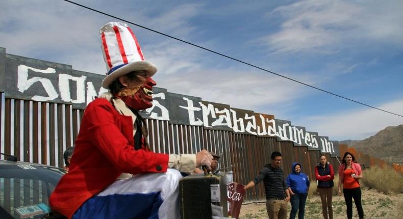 A protest at Ciudad Juarez, Chihuahua State, Mexico on February 26, 2017 against the proposed wall between the United States and Mexico