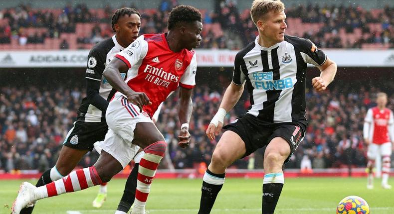 Arsenal's Bukayo Saka opened the scoring against Newcastle Creator: Adrian DENNIS