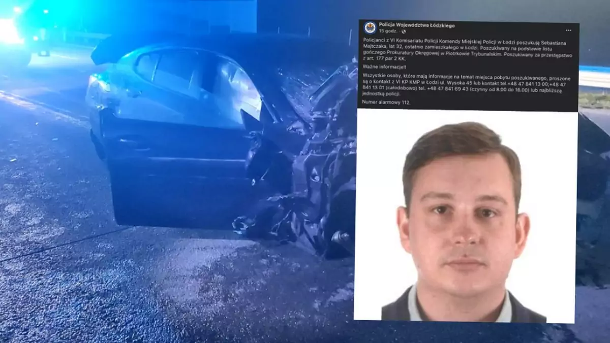 Policja listem gończym poszukuje 32-letniego kierowcy BMW, sprawcy wypadku na autostradzie A1