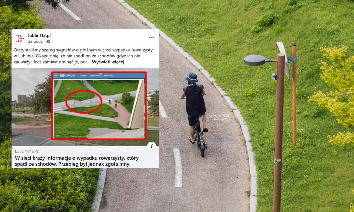 Absurdalne rozwiązanie w Lublinie. Rowerzyści rozbijają się na "schodach donikąd"