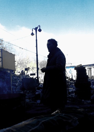 Demonstranci na Majdanie w Kijowie