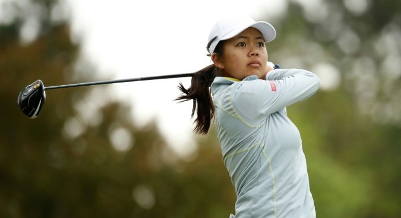 Hsu Wei-Ling of Taiwan watches her drive on the second hole during the first round of the LPGA Volvik Championship, at Travis Pointe Country Club Ann Arbor, Michigan, on May 25, 2017