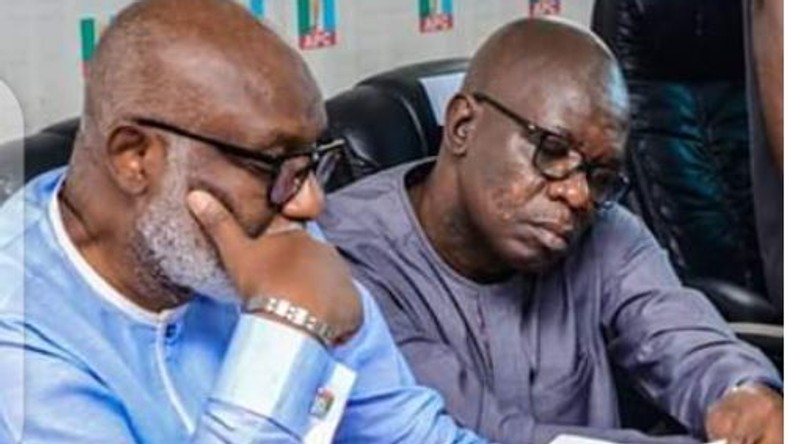 Governor Rotimi Akeredolu and hus Deputy, Agboola Ajayi (SaharaReporters)