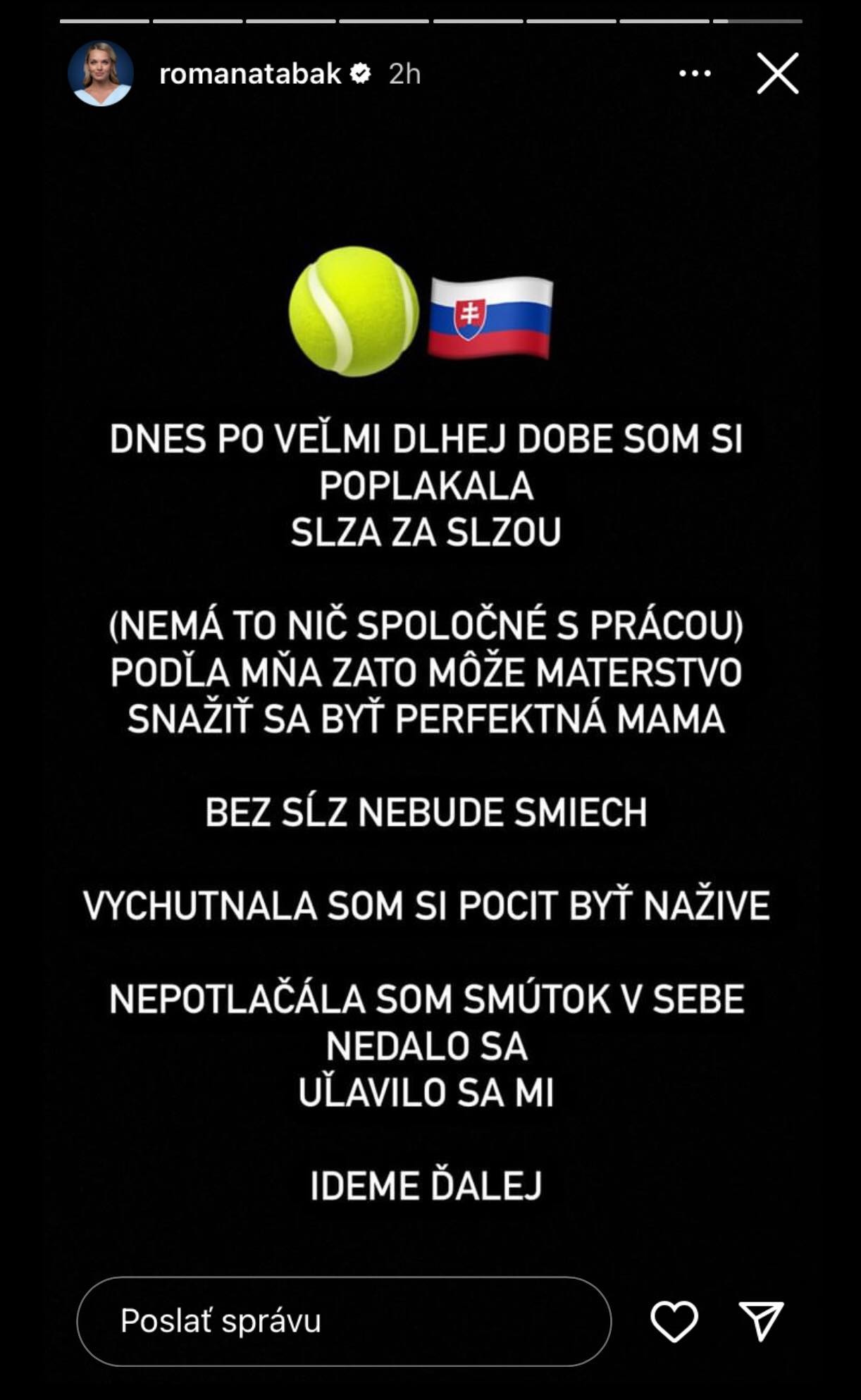 Tabák si poplakala.