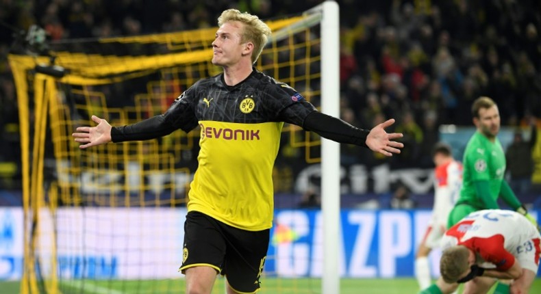 Julian Brandt's second goal in the Champions League helped Borussia Dortmund into the last 16