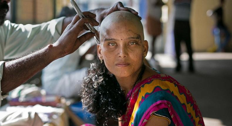 Many temples sell hair Indian women give as a sacrifice to idols [Amusingplanet]