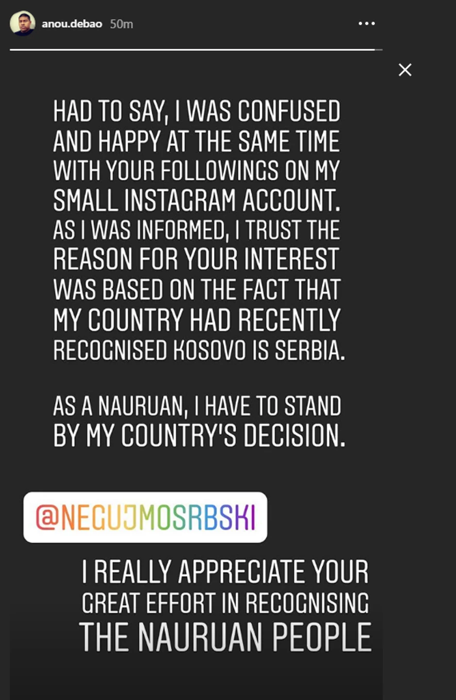 Saopštenje zbunjenog Anoua Debaoa