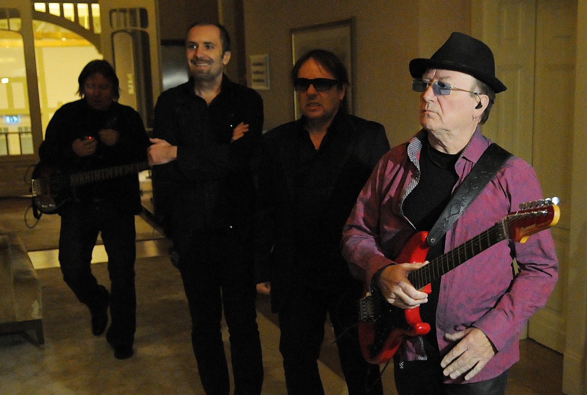 Na snímke členovia českej skupiny Olympic, sprava Petr Janda, Jiří Valenta, Martin Vajgl a Milan Broum v roku 2014.