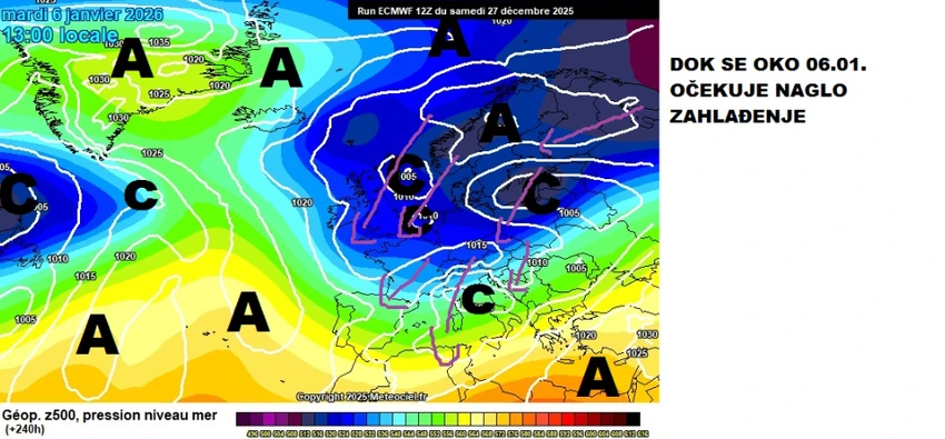 Oko 6 januara očekuje se naglo zahlađenje