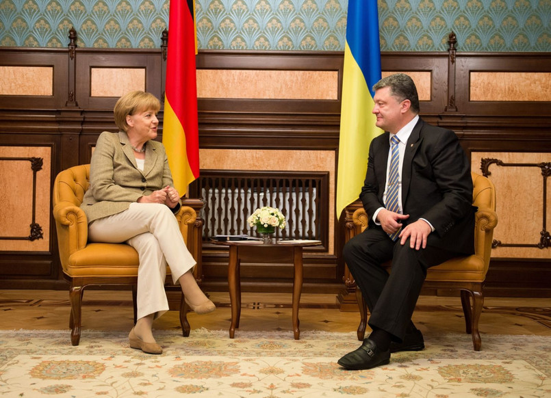 Spotkanie Petra Poroszenki i Angeli Merkel w Kijowie. Fot. EPA/BERND VON JUTRCZENK/PAP