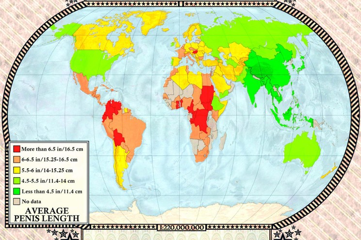 átlagos péniszméret a térképen