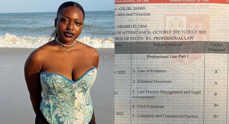 Ama Governor posts her Ghana Law School results online as she marks her birthday