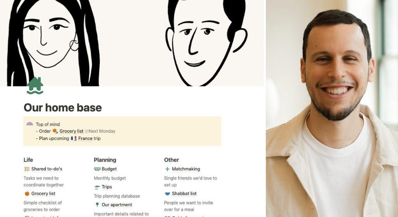 My wife and I use Notion religiously to manage our day-to-day life. Here's a screenshot of our set-up, Ben Lang wrote on X, formerly Twitter, on April 6.Ben Lang/X