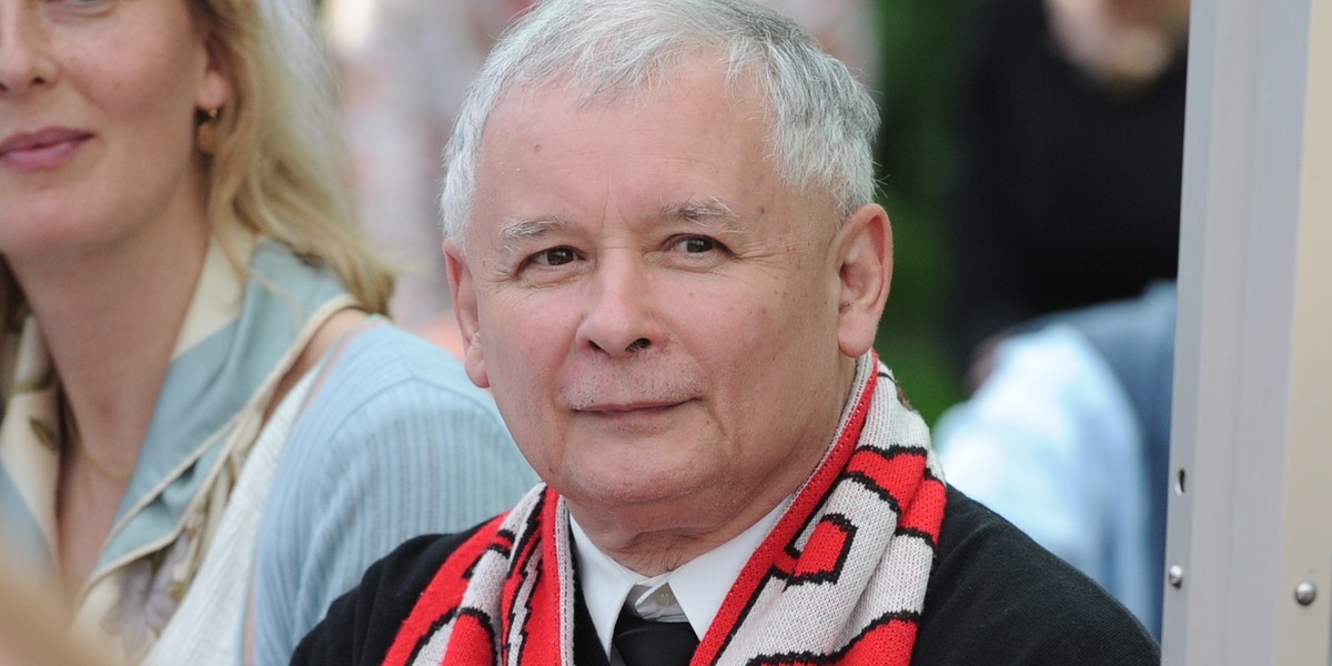 Jarosław Kaczyński ogląda mecz