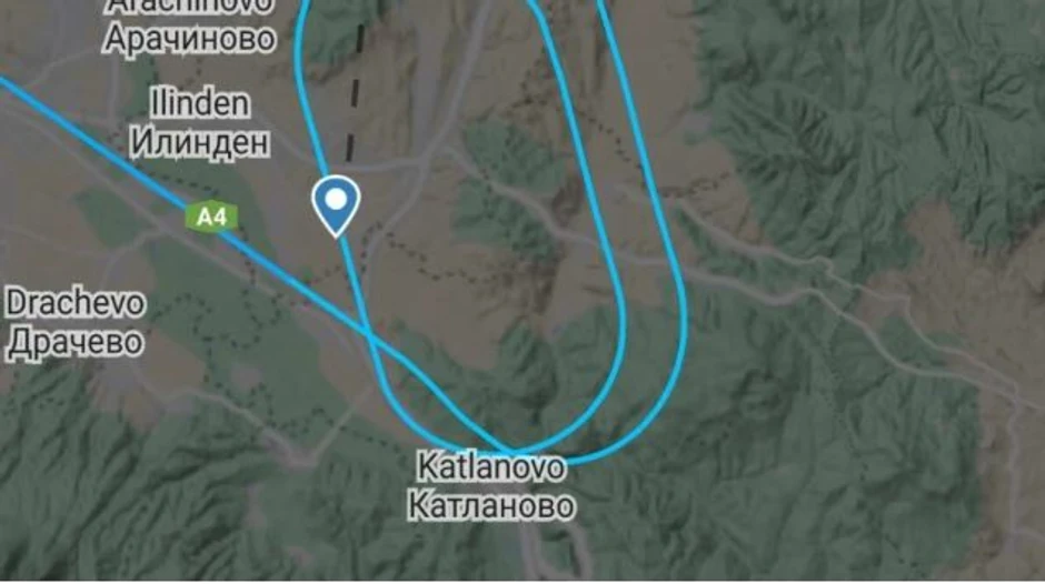 Kruženje aviona nad Skopjem