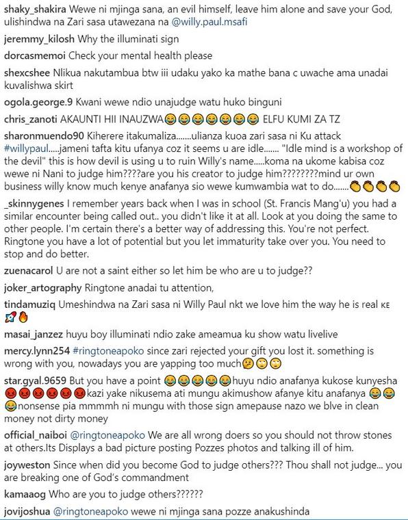 Ringtone attacked for claiming Willy Paul is a devil worshiper 
