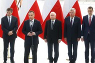 Marek Kuchciński, Andrzej Duda, Jarosław Kaczyński, Stanisław Karczewski, Mateusz Morawiecki