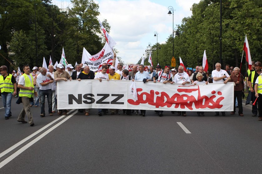 Manifestacja związkowców