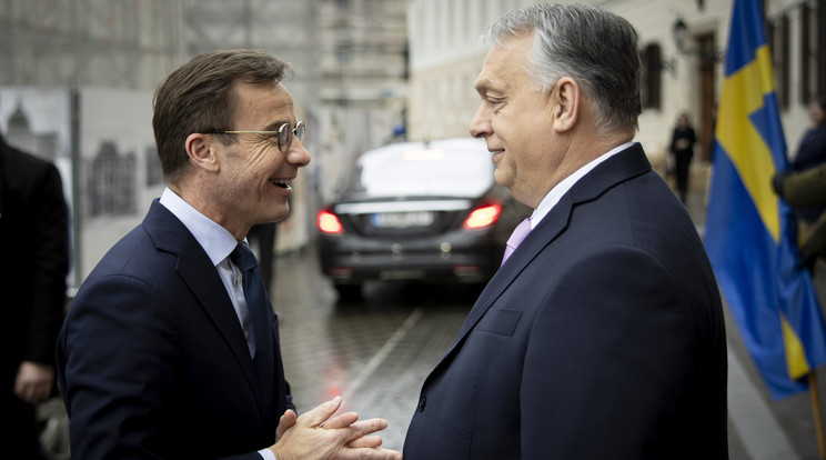Orbán Viktor fogadta a svéd miniszterelnököt / Fotó: MTI/Miniszterelnöki Sajtóiroda/Fischer Zoltán