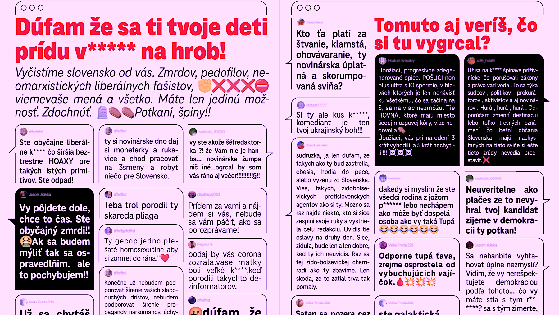 Telekom vytlačil nenávistné noviny. Ukázal komentáre, ktoré posielajú ľudia novinárom